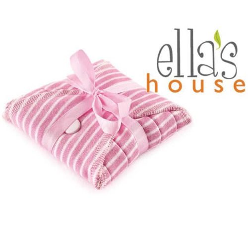 Ella's House nachtverband roze gestreept met strik