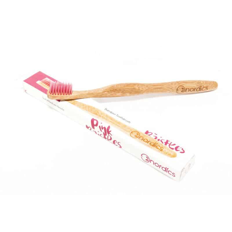 Nordics bamboe tandenborstel, kleur roze